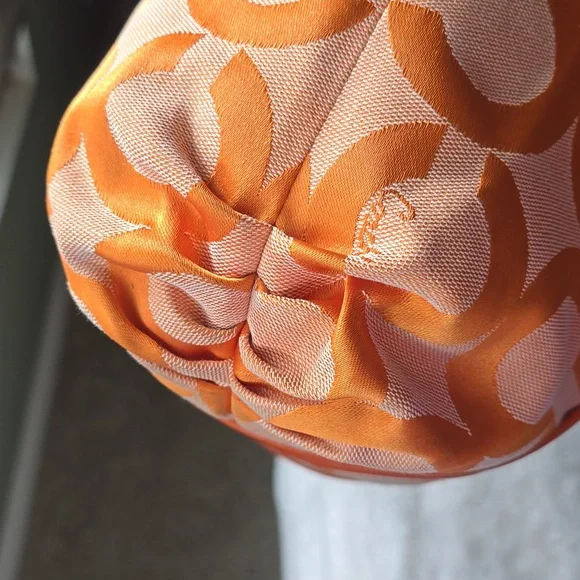 Coach Poppy Op Art Nwot Vibrant Orange Tote with Pink Highlights NWOT - Picture 10 of 17